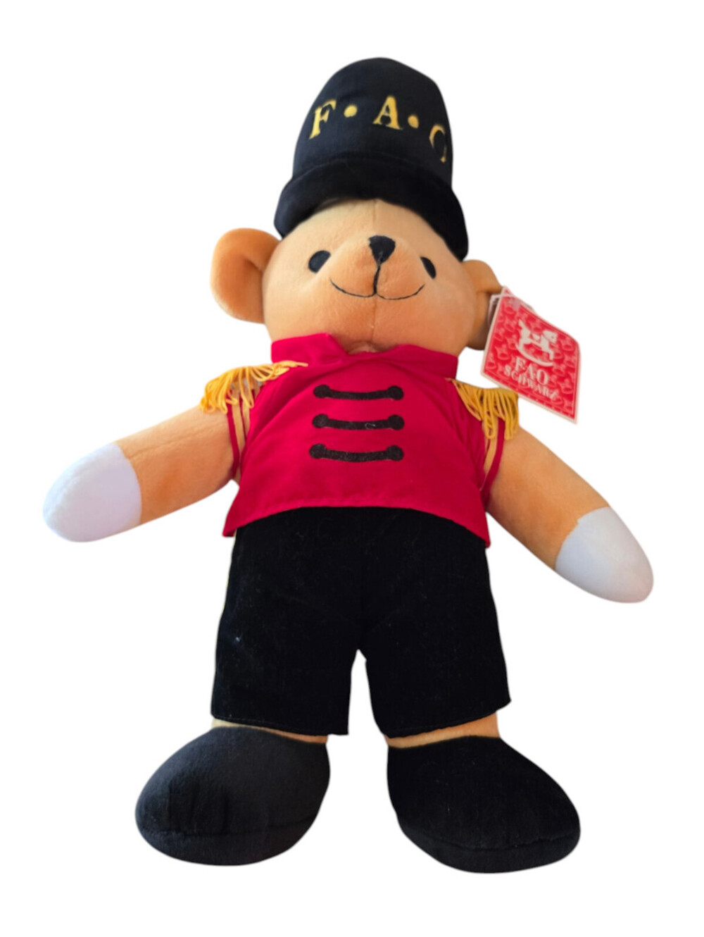 Vintage LARGE FAO Schwarz Soldier Bear plush Stuffed Animal NEW